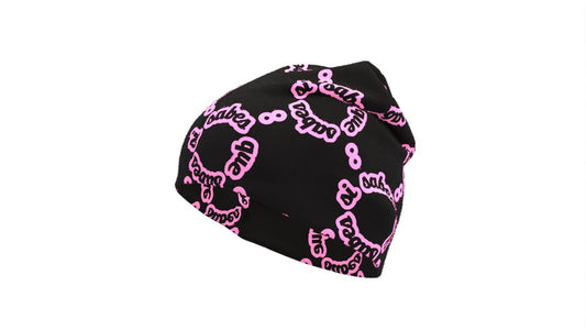 (Black/Pink) Infinity Print Beanie